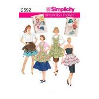 Simplicity Ladies Sewing Pattern 2592 Vintage Style Aprons