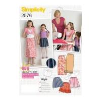 simplicity childrens easy learn to sew sewing pattern 2576 skirts