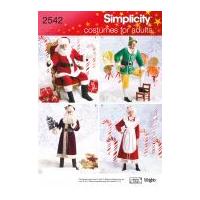 Simplicity Ladies & Men's Sewing Pattern 2542 Christmas Fancy Dress Costumes