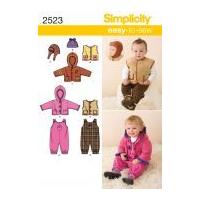 Simplicity Baby Easy Sewing Pattern 2523 Overalls, Jacket, Waistcoat & Hat