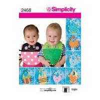 Simplicity Baby Easy Sewing Pattern 2468 Fun Novelty Bibs