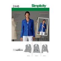 Simplicity Ladies Sewing Pattern 2446 Fitted Jackets with Lapels
