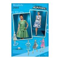 Simplicity Ladies Sewing Pattern 2444 Fitted Dresses with Collars & Sleeves