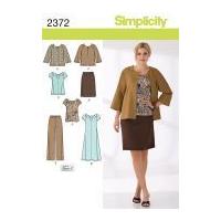 simplicity ladies sewing pattern 2372 jacket dress top skirt pants