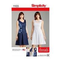 Simplicity Ladies Sewing Pattern 1103 Panelled Dresses in 4 Styles