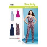 Simplicity Ladies Easy Sewing Pattern 1114 Jumpsuits in 4 Styles