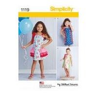 Simplicity Girls Easy Sewing Pattern 1119 Summer Dresses with Tie Shoulders