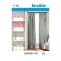 Simplicity Homeware Sewing Pattern 1125 Curtain Panels & Valances