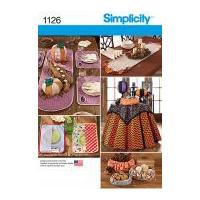 Simplicity Homeware Easy Sewing Pattern 1126 Table Accessories & Fabric Baskets