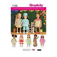 Simplicity Craft Easy Sewing Pattern 1136 Doll Clothes Casual Summer Clothes