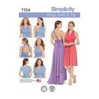 Simplicity Ladies Easy Sewing Pattern 1154 Wrap Twist & Tie Versatile Dress