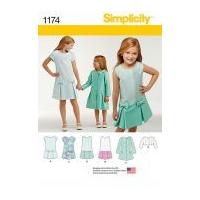 Simplicity Girls Sewing Pattern 1174 Co-ordinating Dresses & Jackets