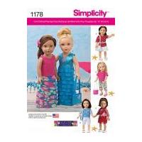Simplicity Doll Clothes Easy Sewing Pattern 1178 Summer Wardrobe