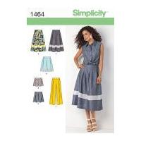 simplicity ladies sewing pattern 1464 skirts shorts trouser pants