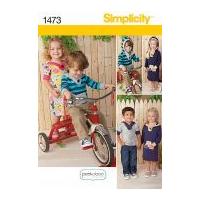 Simplicity Childrens Sewing Pattern 1473 Hooded Tops & Dresses