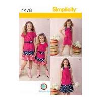 Simplicity Childrens Sewing Pattern 1478 Tiered Skirts, Tops & Dresses