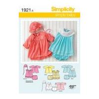 Simplicity Baby Easy Sewing Pattern 1921 Dress, Panties, Jacket & Hat