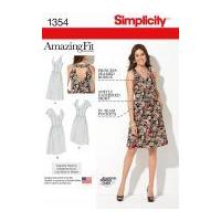 simplicity ladies sewing pattern 1354 amazing fit dresses in 3 variati ...