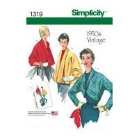 Simplicity Ladies Sewing Pattern 1319 1950\'s Vintage Style Jackets