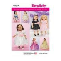 Simplicity Easy Sewing Pattern 1297 Doll Clothes Party Dresses