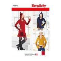 Simplicity Ladies Sewing Pattern 1251 Sweater, Top & Dress