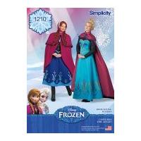 Simplicity Ladies Sewing Pattern 1210 Disney Frozen Elsa Ice Princess Costumes