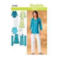 Simplicity Ladies Easy Sewing Pattern 4149 Skirt, Pants, Tunic Tops & Scarf