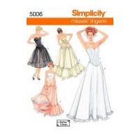 Simplicity Ladies Sewing Pattern 5006 Lingerie Corsets, Petticoats & Underskirts