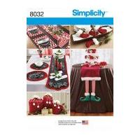 Simplicity Homeware Sewing Pattern 8032 Christmas Table Runner, Placemats & Decorations