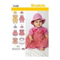 Simplicity Baby Easy Sewing Pattern 1448 Dresses, Pinafores, Panties, Pantaloons & Hats
