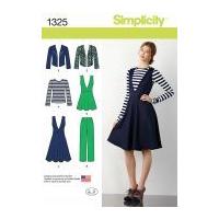 Simplicity Ladies Sewing Pattern 1325, Jacket, Tops, Dresses & Pants