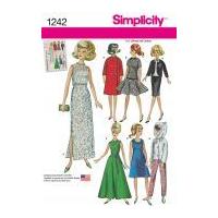 Simplicity Easy Sewing Pattern 1242 Vintage Style Doll Clothes