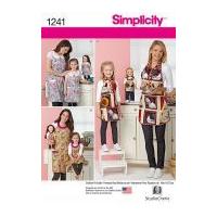 Simplicity Ladies, Girls & Dolls Easy Sewing Pattern 1241 Matching Aprons