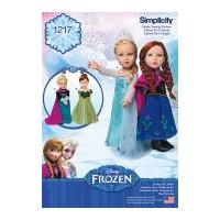 Simplicity Doll Clothes Sewing Pattern 1217 Disney Frozen Elsa Ice Princess Costumes