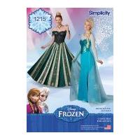 simplicity ladies sewing pattern 1215 disney frozen elsa ice princess  ...
