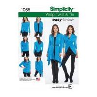 Simplicity Ladies Easy Sewing Pattern 1065 Wrap, Twist & Tie Jersey Top