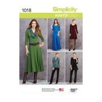 Simplicity Ladies Sewing Pattern 1018 Jersey Tops & Dresses