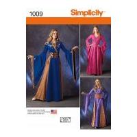 Simplicity Ladies Sewing Pattern 1009 Game of Thrones Style Dresses