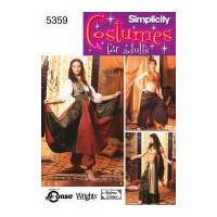 simplicity ladies sewing pattern 5359 belly dancing costumes