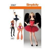 Simplicity Ladies Sewing Pattern 2067 Ballerina, Devil, Super Hero & Disco Corset Costumes