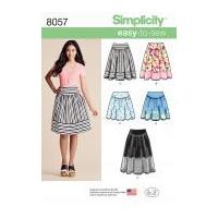 Simplicity Ladies Easy Sewing Pattern 8057 Panelled Skirts in 4 Styles