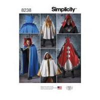 Simplicity Mens Sewing Pattern 8238 Cape Costumes