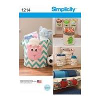 Simplicity Homeware Easy Sewing Pattern 1214 Fabric Baskets & Organisers