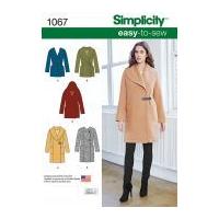 Simplicity Ladies Easy Sewing Pattern 1067 Coats & Jackets