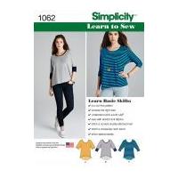 Simplicity Ladies Easy Learn to Sew Sewing Pattern 1062 Jersey Knit Tops