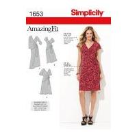 simplicity ladies sewing pattern 1653 mock wrap dresses