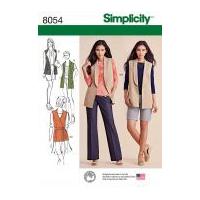 Simplicity Ladies Sewing Pattern 8054 Lined Waistcoats & Knit Top