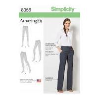 Simplicity Ladies Sewing Pattern 8056 Amazing Fit Shorts, Jeans & Trouser Pants