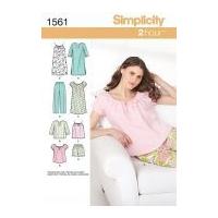 simplicity ladies easy sewing pattern 1561 pyjamas night dresses