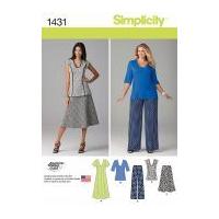 simplicity ladies sewing pattern 1431 dress top skirt trouser pants
